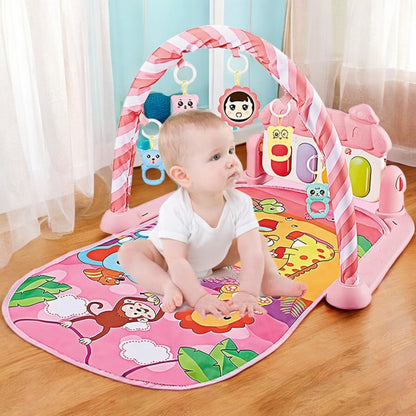 Tapis d’Éveil - KiddoMat™ - Paradis Animalier Rose